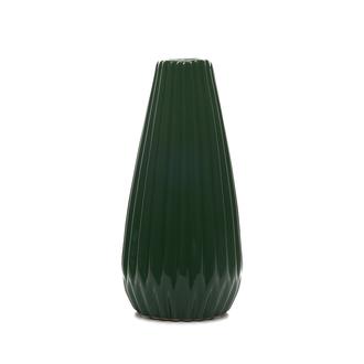 Carmen Seramik Tırtıklı Vazo - Yeşil