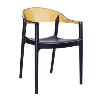 Siesta Carmen Kolçaklı Plastik Sandalye - Siyah/Kahverengi