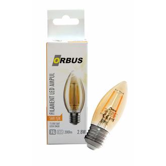 Orbus C37 4W Filament Bulb Amber E27 300Lm Ra80 220 - 240V/50Hz Ampul - 2200K Sarı Işık