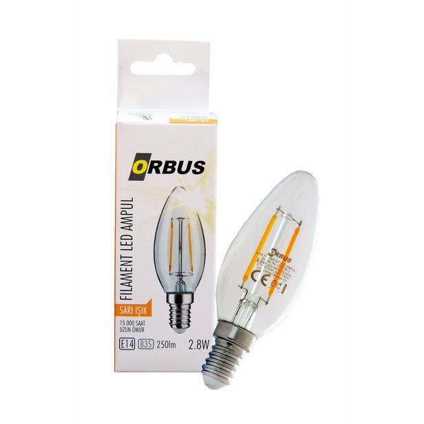  Orbus Filament Bulb Clear 4 Watt E14 Ampul - 2700K Sarı Işık