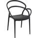  Siesta Mila Kolçaklı Plastik Sandalye - Siyah