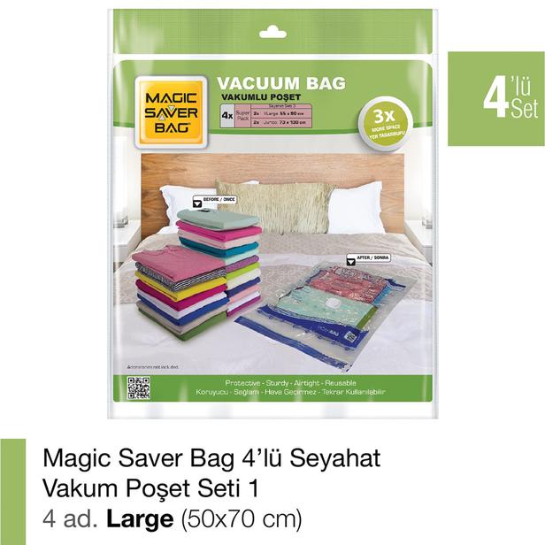  Magic Saver Bag 4'lü Vakumlu Poşet Seti