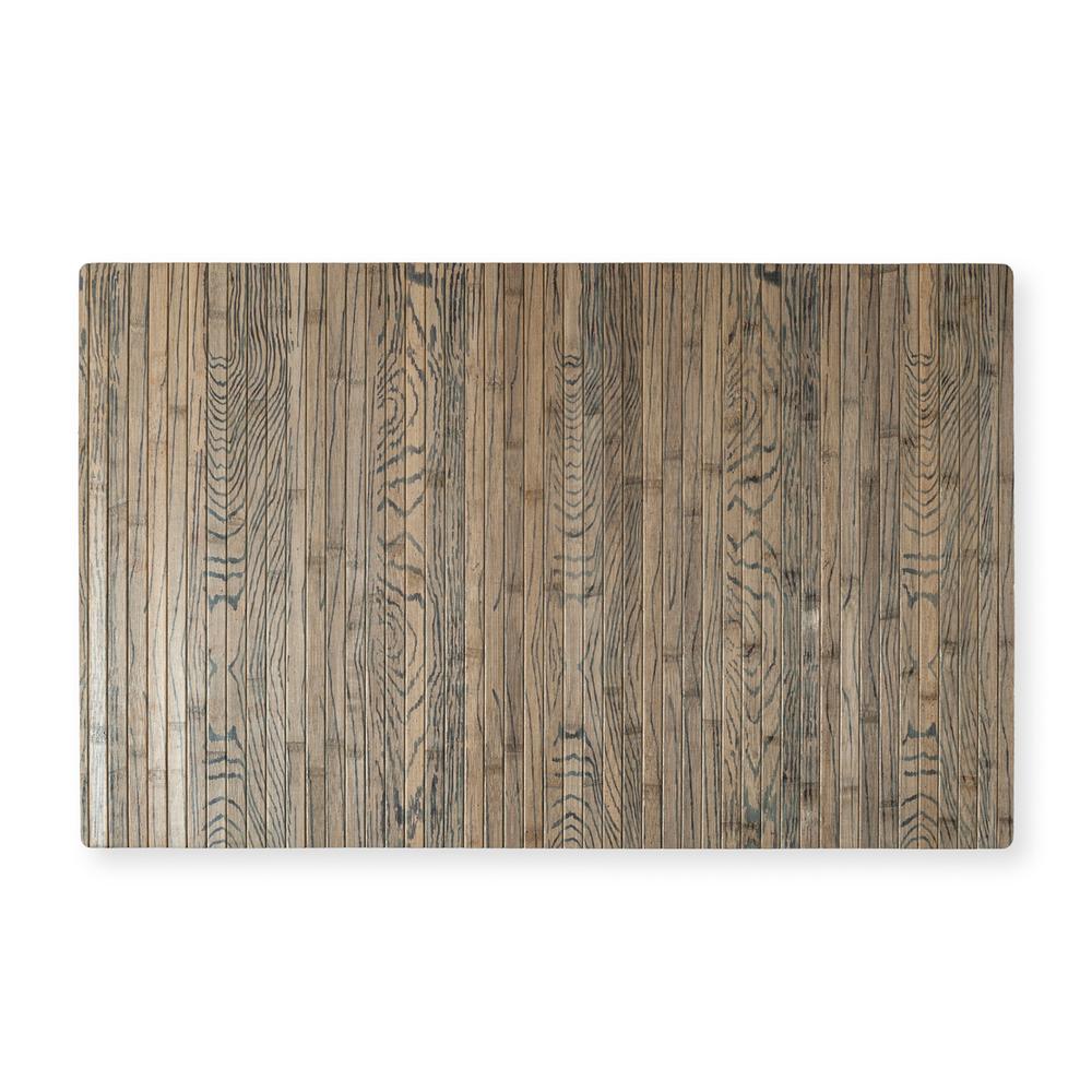 Lorin Bambu Kaymaz Tabanlı Desenli Paspas - Gri - 50x80 cm