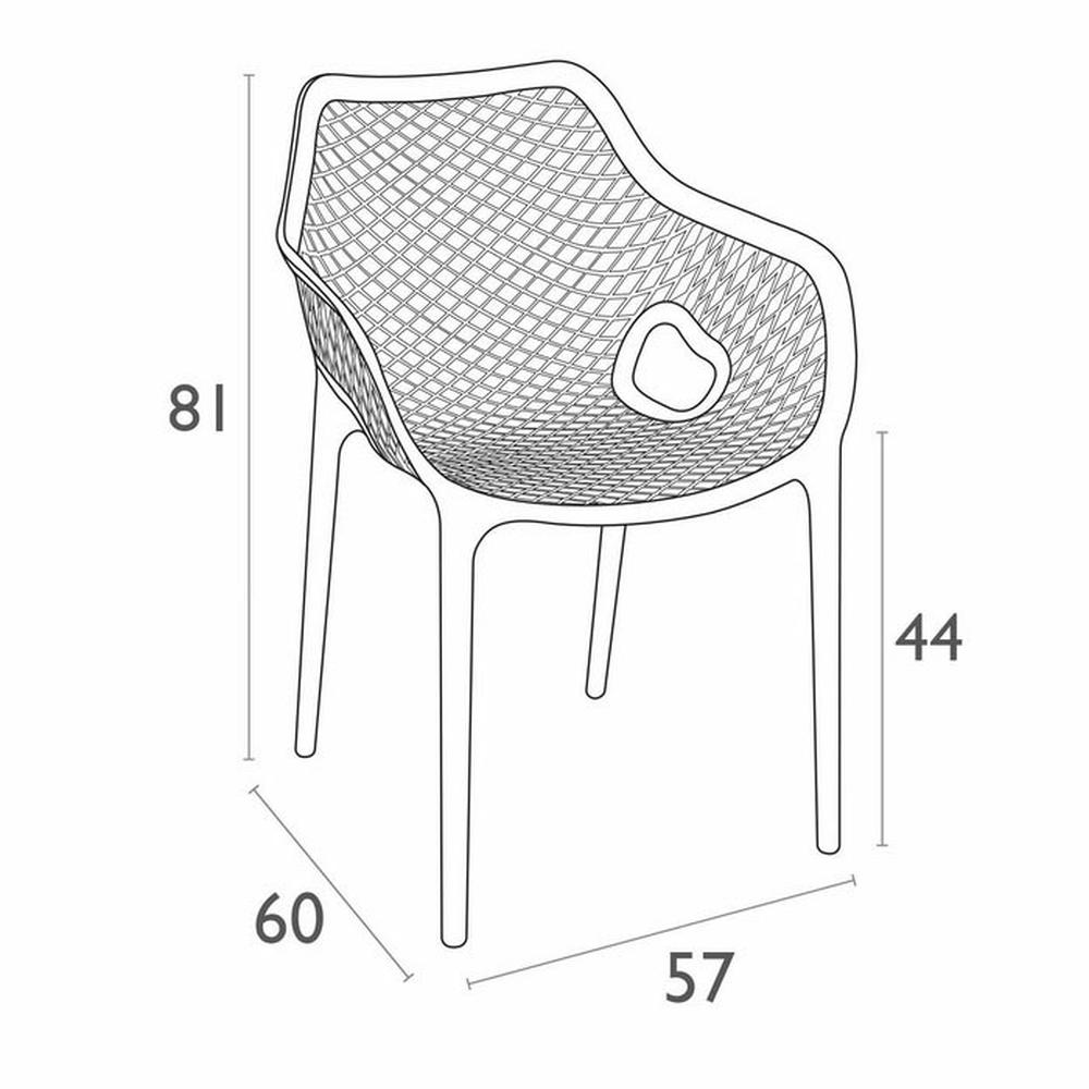  Siesta Air Plastik Bahçe Sandalyesi - Koyu Gri