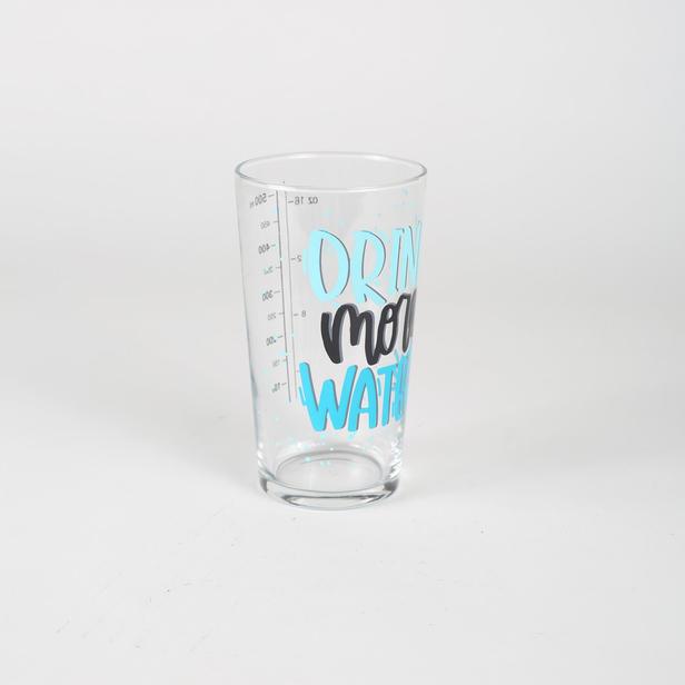  Rakle Drink More Ölçülü Su Bardağı - 500 ml, Cam, Şeffaf