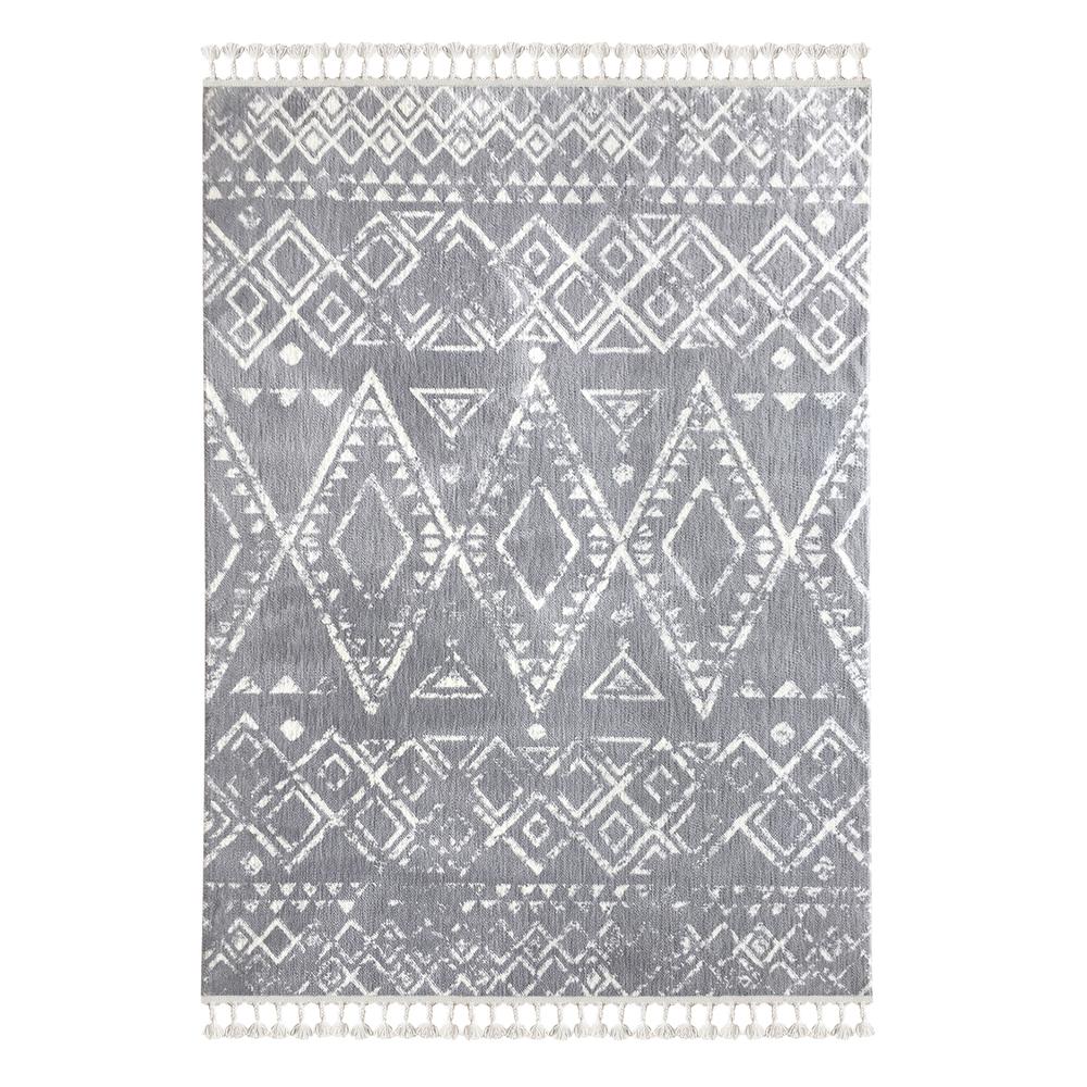 Payidar Moroccan Shaggy Halı - Gri / Beyaz - 120x180 cm