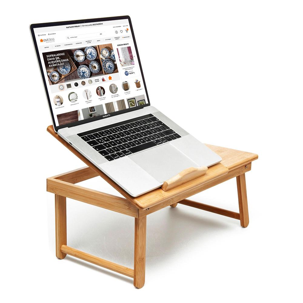 Bambum Katlanır Çalışma ve Laptop Masası - Bej