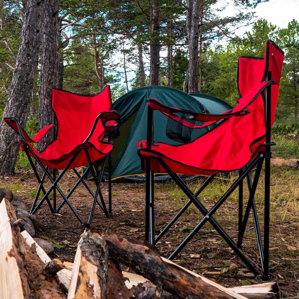  Simple Living Katlanır Kamp Plaj ve Piknik Sandalyesi - Kırmızı