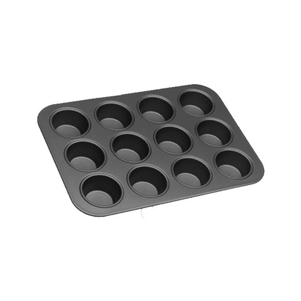  Excellent Houseware 12'li Muffin Kalıbı - Siyah - 35x26x3 cm