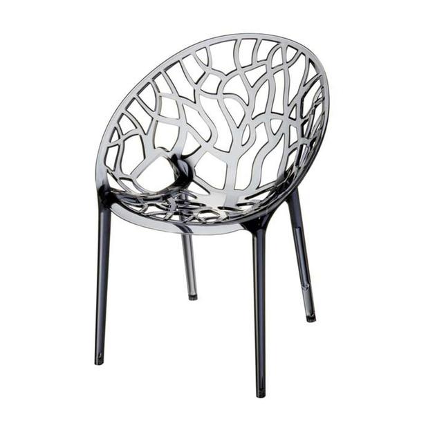  Siesta Crystal Şeffaf Plastik Sandalye - Gri