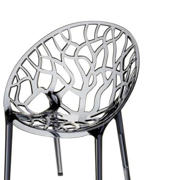  Siesta Crystal Şeffaf Plastik Sandalye - Gri