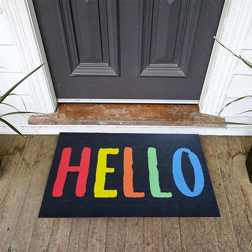  Giz Home Peppina Renkli Hello Kapı Önü Paspası Paspası 40x60 cm