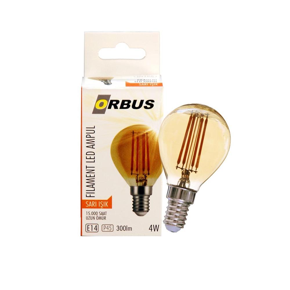  Orbus PA45 Filament Bulb Mini Top Amber E14 Ampul - 2200K Sarı Işık