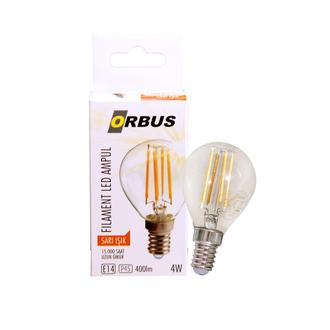 Orbus PC45 Filament Bulb Mini Top Şeffaf E14 Ampul - 2700K Sarı Işık