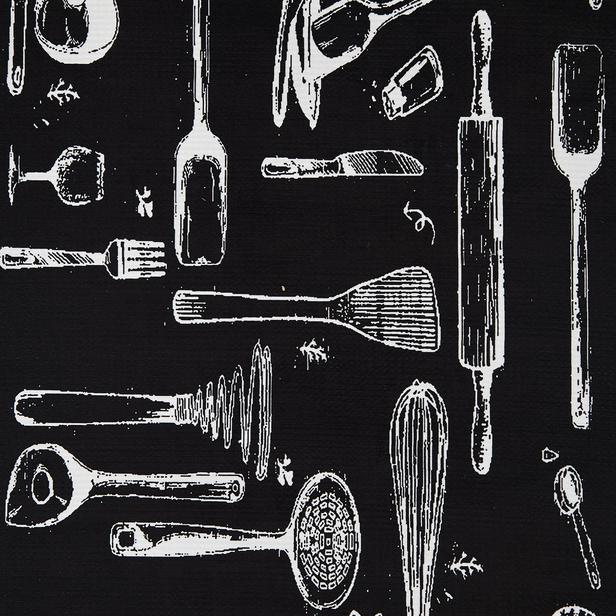  Giz Home Joy Tools Mutfak Halısı - Siyah - 75x200 cm