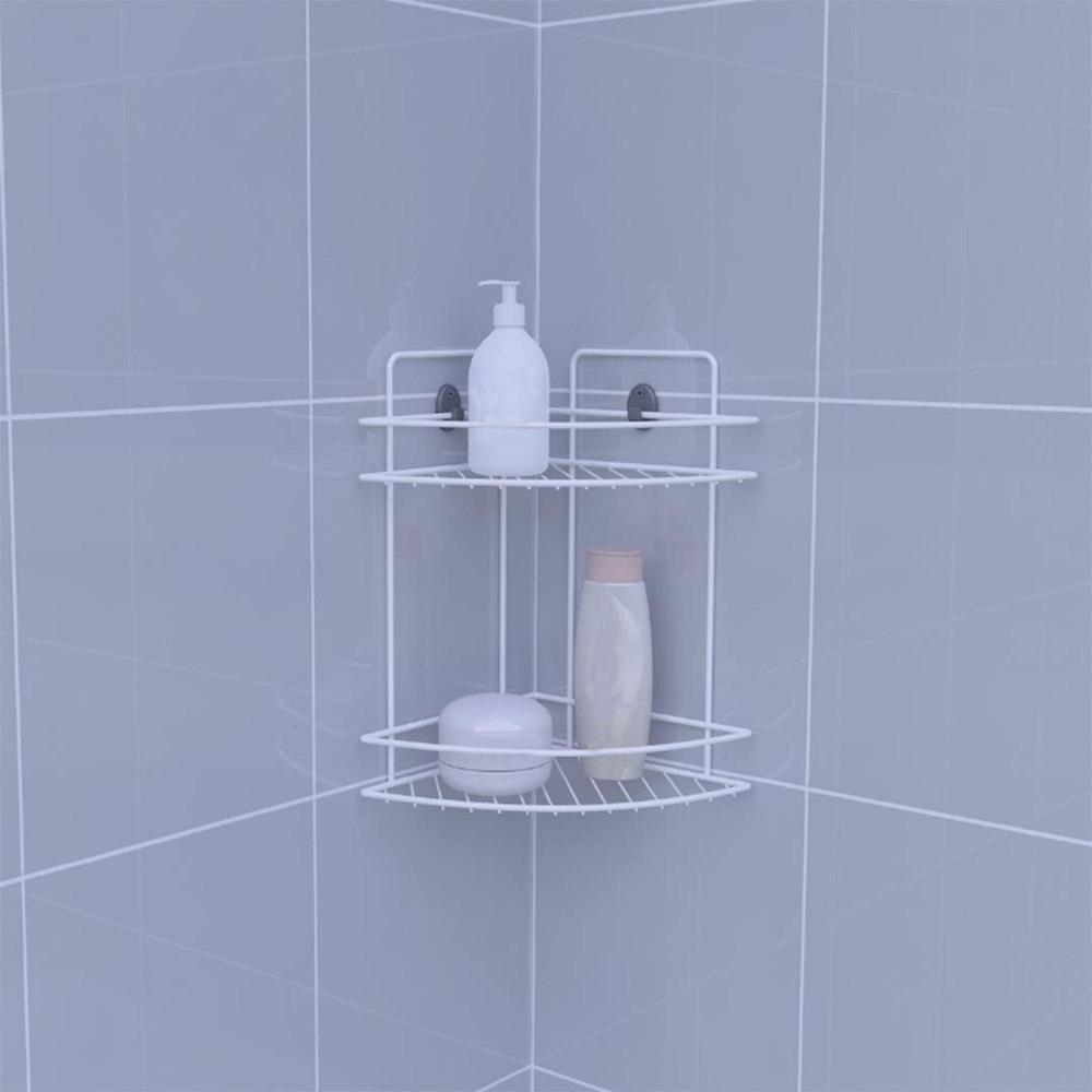  Metaltex Linea Bianco 2 Katlı Banyo Köşe Duş Rafı Beyaz
