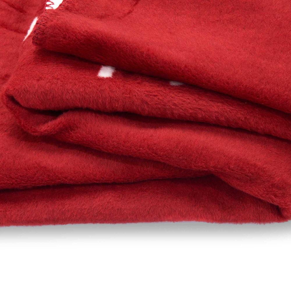  Nuvomon Pamuklu Çift Kişilik Battaniye - Kırmızı - 180x220 cm