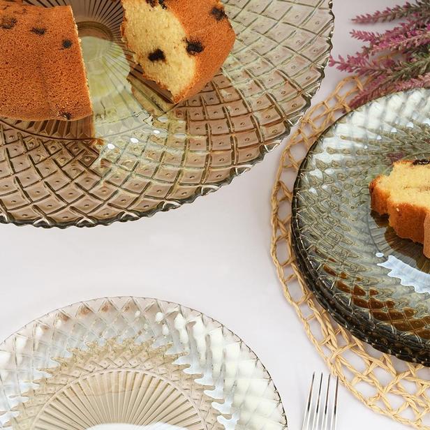  Ang Design Belinda 7 Parça Pasta ve Kek Takımı - Füme