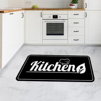 MarkaEv Kitchen Mutfak Halısı - Siyah / Beyaz - 80x150 cm