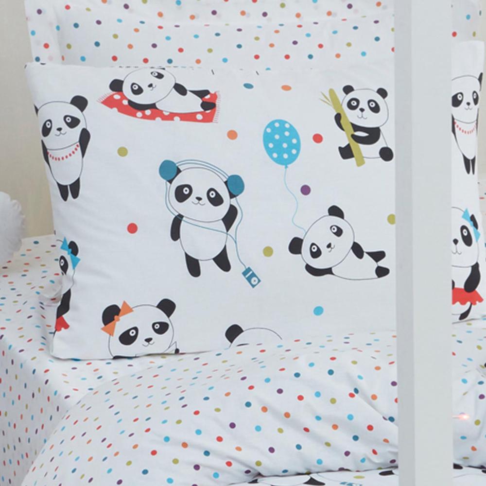  Nuvomon Love Pandas Çocuk 2'li Yastık Kılıfı - Beyaz - 50x70 cm