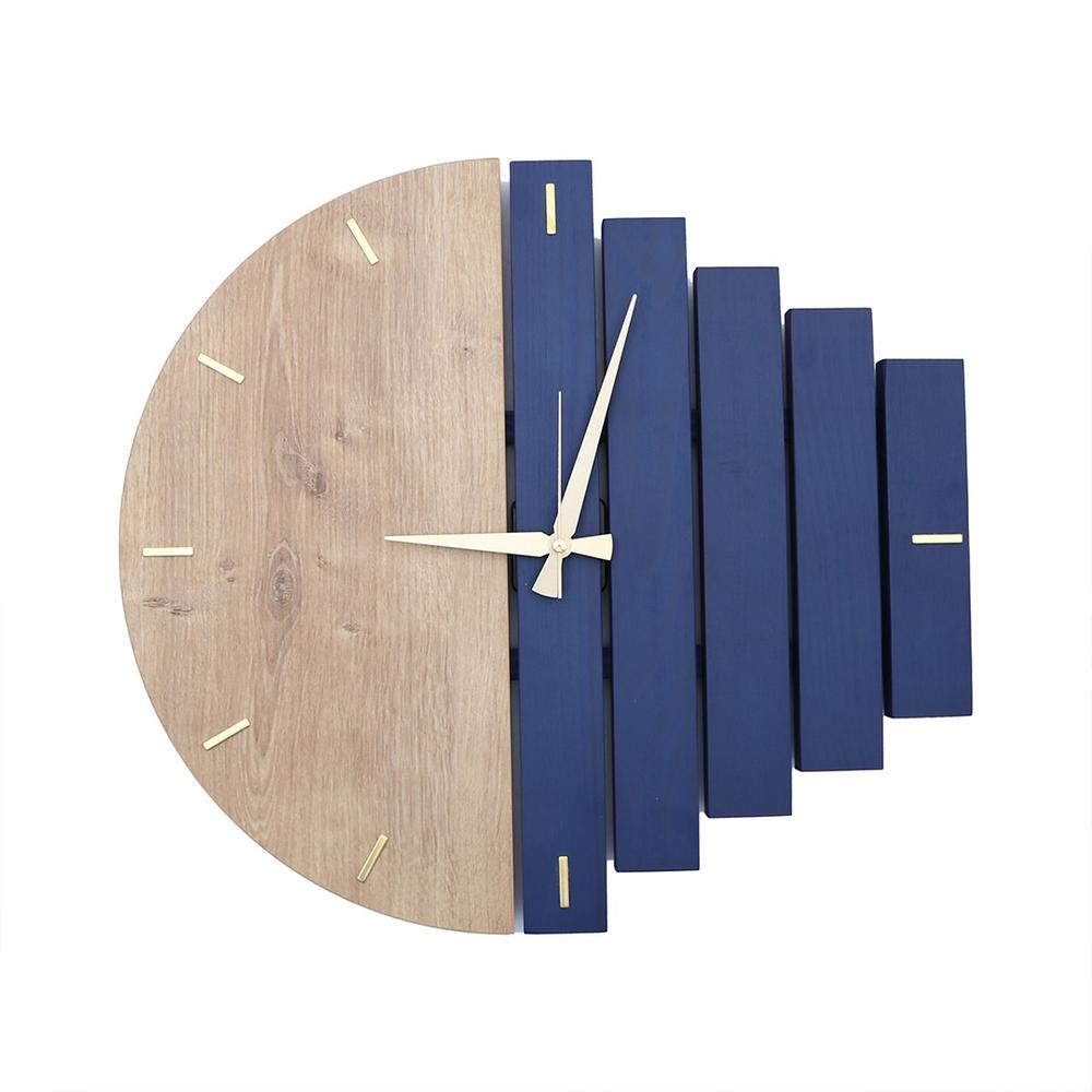  Yedi Home & Decor Wooden Ahşap Modern El Yapımı Duvar Saati - Mavi