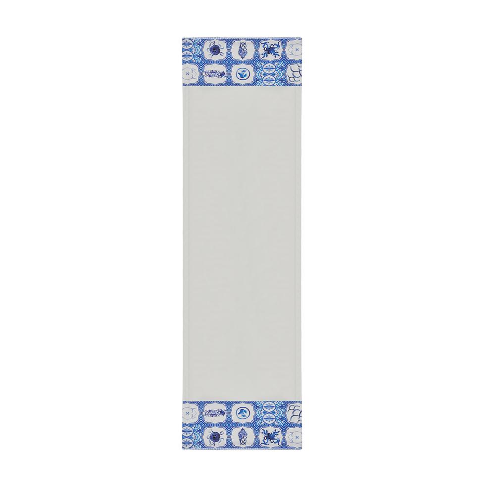  Nuvomon Blue Blank Süet Dokulu Runner - 40x150 cm