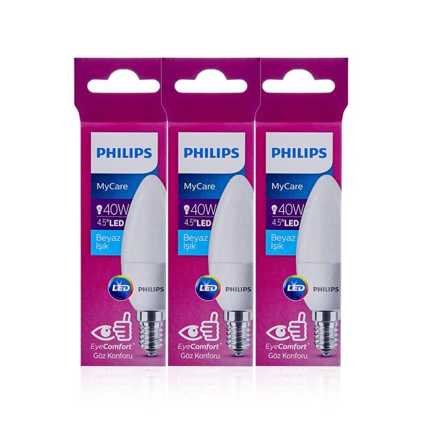  Philips LEDCandle E14 CDL 3'lü Ampul - Beyaz