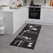  Giz Home Joy Mutfak Halısı - Siyah - 75x200 cm