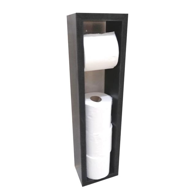  Atadan Yedek Hazneli Tuvalet Kağıtlık - Siyah