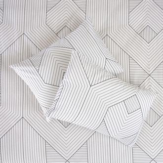 Nuvomon Siyah Beyaz Çizgili 2'li Yastık Kılıfı - Beyaz - 50x70 cm