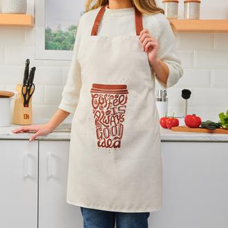 Nuvomon Coffee Mutfak Önlüğü - Gri - 65x75 cm