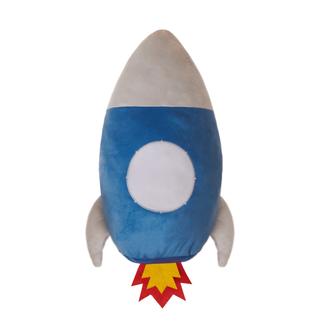 Nuvomon Roket Figürlü Yastık - Mavi - 36x28 cm