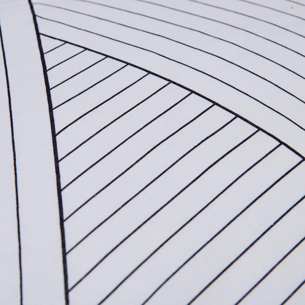  Nuvomon Siyah Beyaz Çizgili 2'li Yastık Kılıfı - Beyaz - 50x70 cm