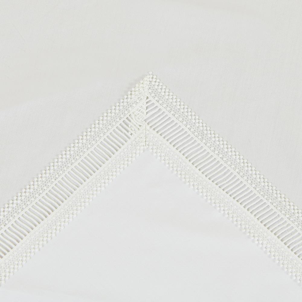 Nuvomon Kareli Dantel Masa Örtüsü - Beyaz - 150x250 cm_2
