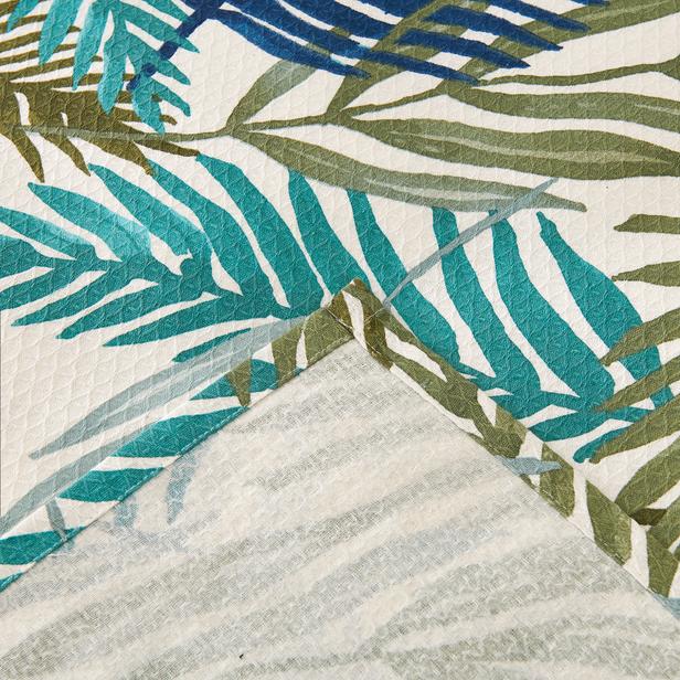 Nuvomon Palm Çift Kişilik Pike - Yeşil - 200x220 cm