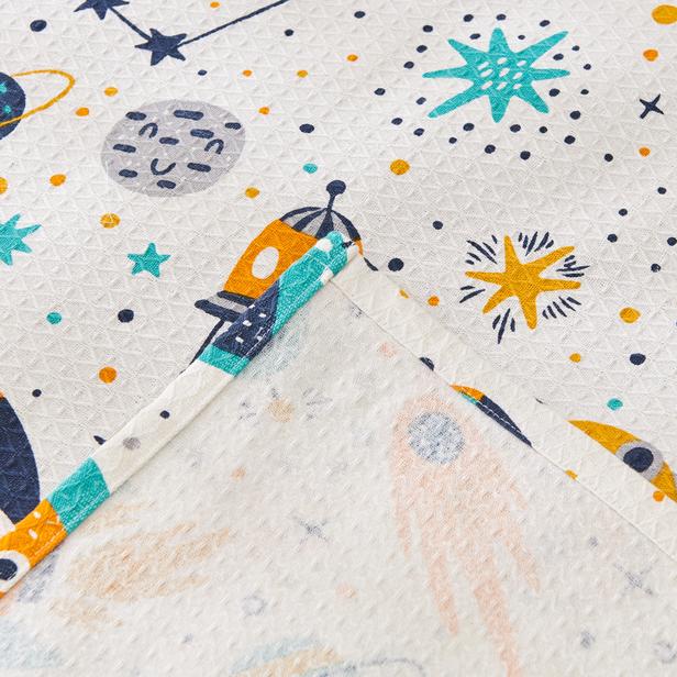  Nuvomon Uzay Gemisi Desenli Çocuk Pikesi - Renkli - 160x220 cm