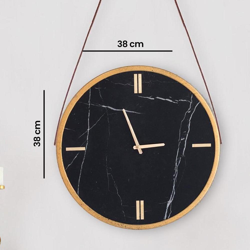  Q-Art Metal Çerçeveli Kırılmaz Cam Detaylı Duvar Saati - 38 cm