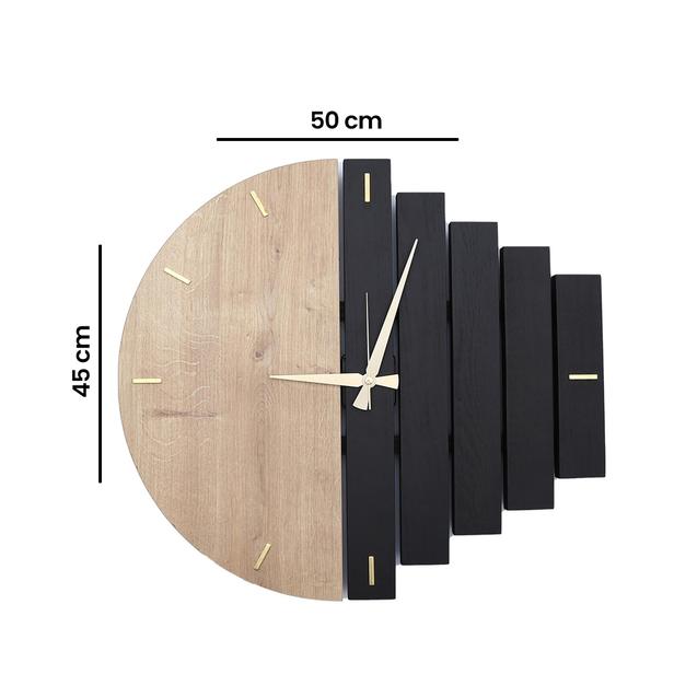  Yedi Home & Decor Wooden Ahşap Modern El Yapımı Duvar Saati - Siyah