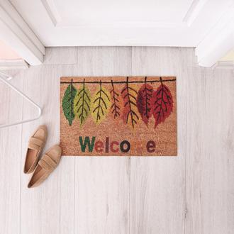 Giz Home Peppina Kapı Önü Paspası - Welcome Yapraklar - 40x60 cm
