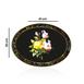  İpek Çiçek Desenli Tepsi - Siyah - 41x30 cm