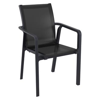 Siesta Pacific Fileli Bahçe ve Balkon Sandalyesi - Siyah/Siyah