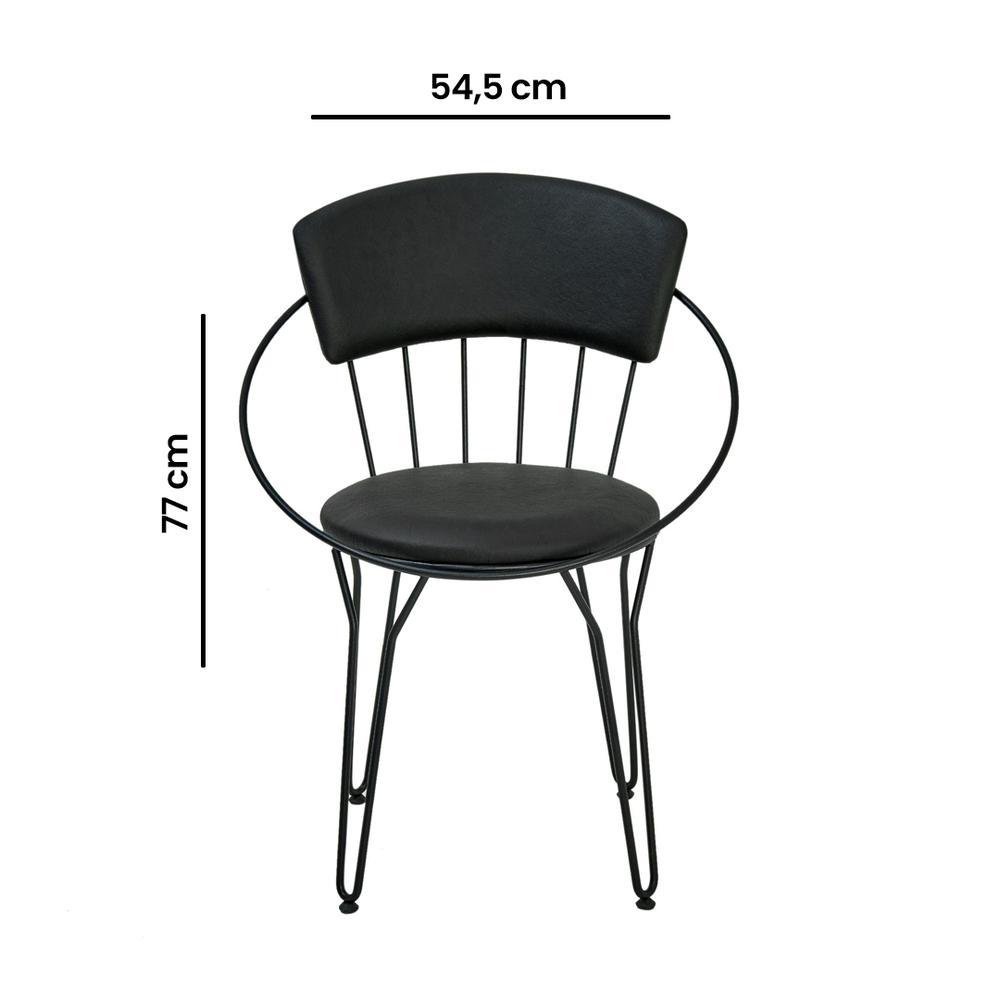  Akın Lüx Modern Metal Sandalye - Siyah