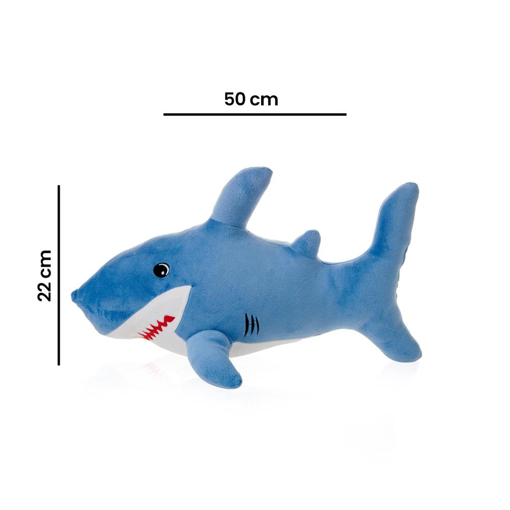  Nuvomon Köpek Balığı Figürlü Yastık - Mavi - 50x22 cm