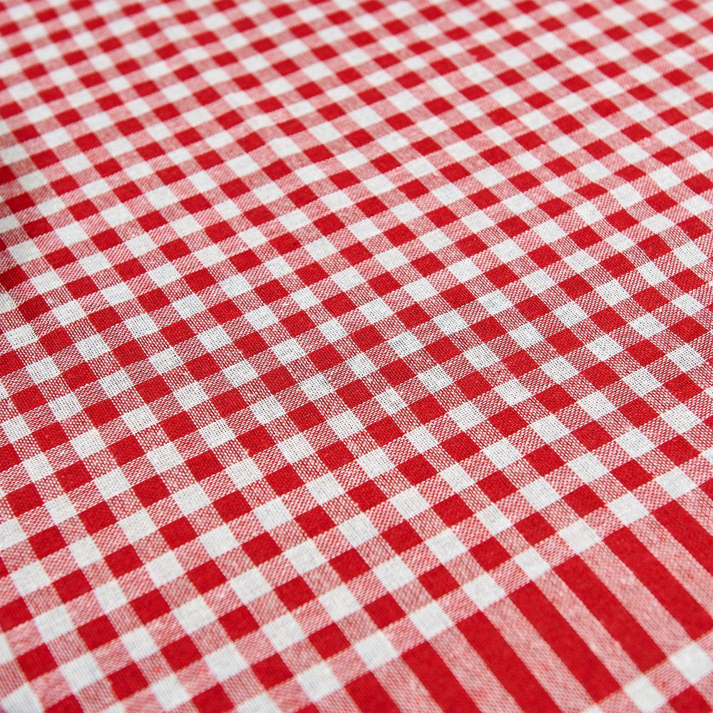  Nuvomon Küçük Ekoseli Sofra Bezi - Kırmızı - 170x170 cm