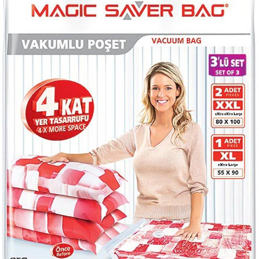 Magic Saver Bag 3'lü Vakumlu Saklama Poşeti