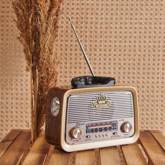 Petrix Dekoratif Vintage Ahşap Radyo