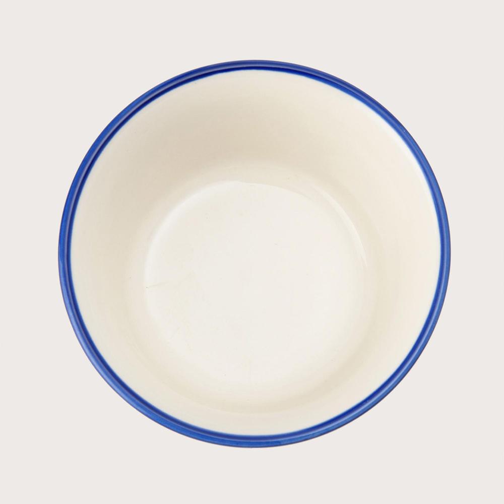  Tulu Porselen Asena Kase - Beyaz / Mavi - 10 cm