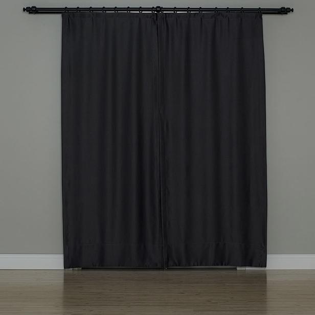  Gauze Fabric Design Blackout Karartma Özellikli Perde - Antrasit - 260x150 cm
