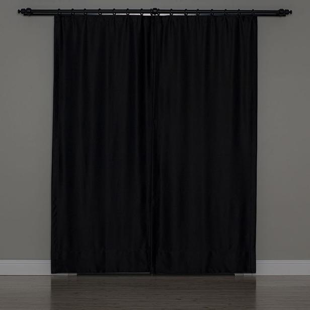  Gauze Fabric Design Blackout Karartma Özellikli Perde - Siyah - 260x150 cm