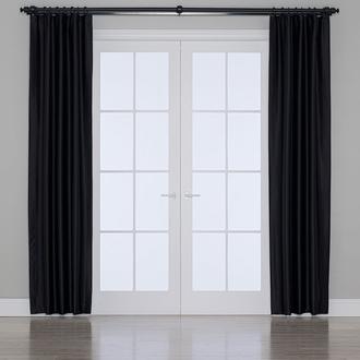 Gauze Fabric Design Blackout Karartma Özellikli Perde - Siyah - 260x150 cm